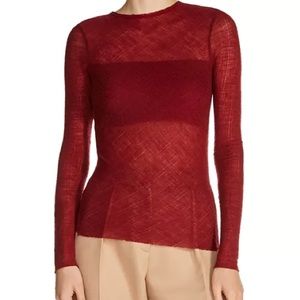 Maje Linola Sheer Top Red Size 2